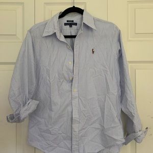 polo blue button up